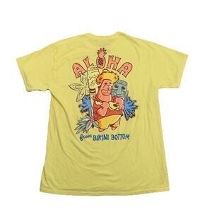 Nickelodeon SpongeBob SquarePants Tshirt Aloha From Bikini Bottom Adult L Yellow